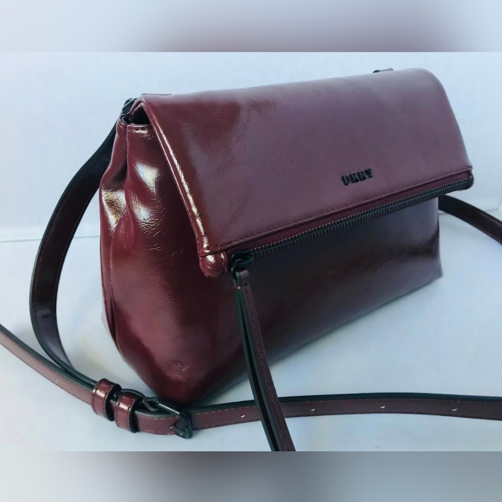 DKNY Jayeson Flap Crossbody Bag  Burgundy MSRP $248